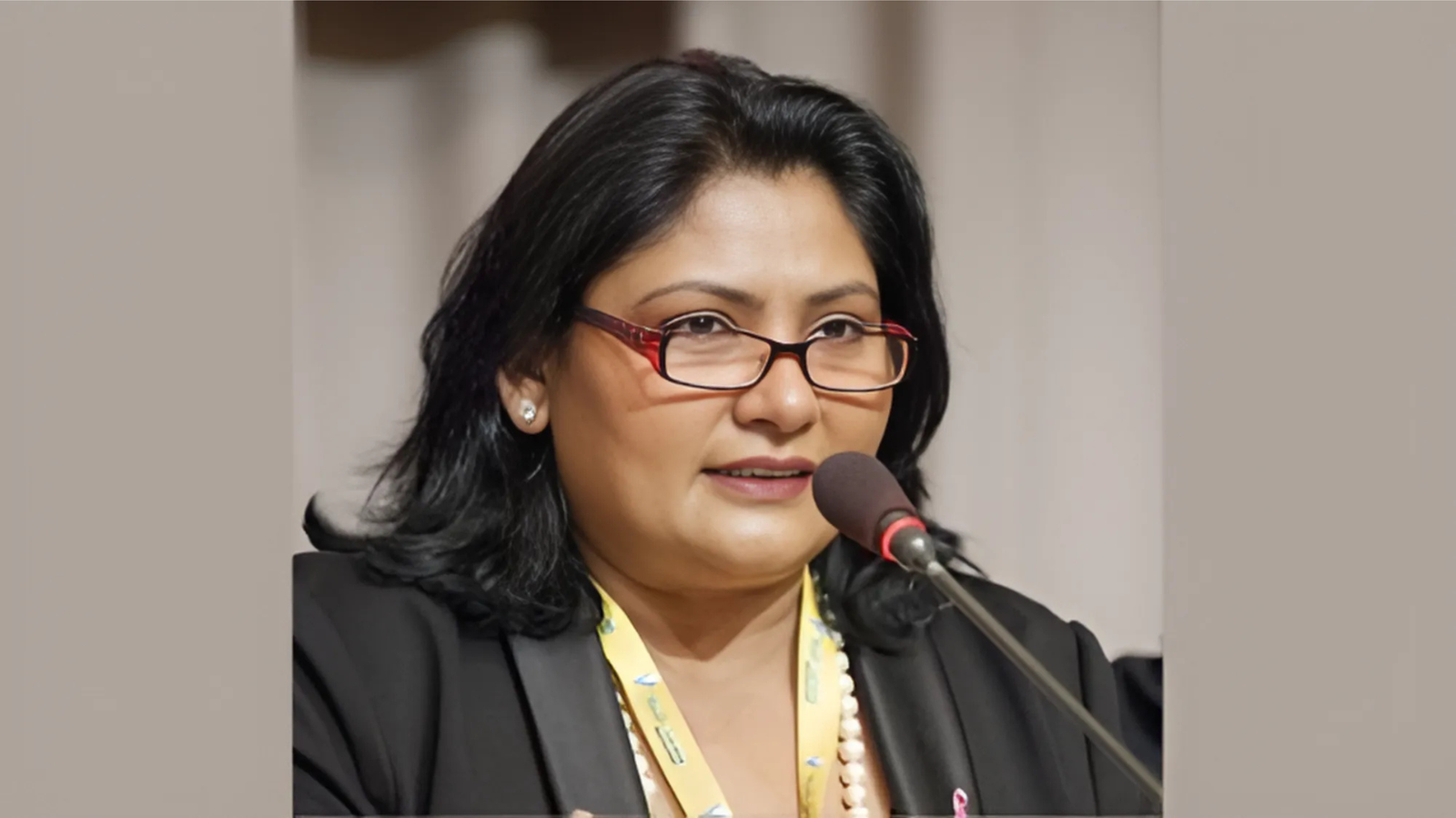 Speaker at a peace gathering